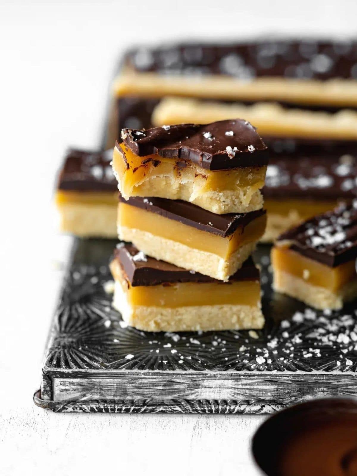 gluten-free shortbread with caramel and chocolate