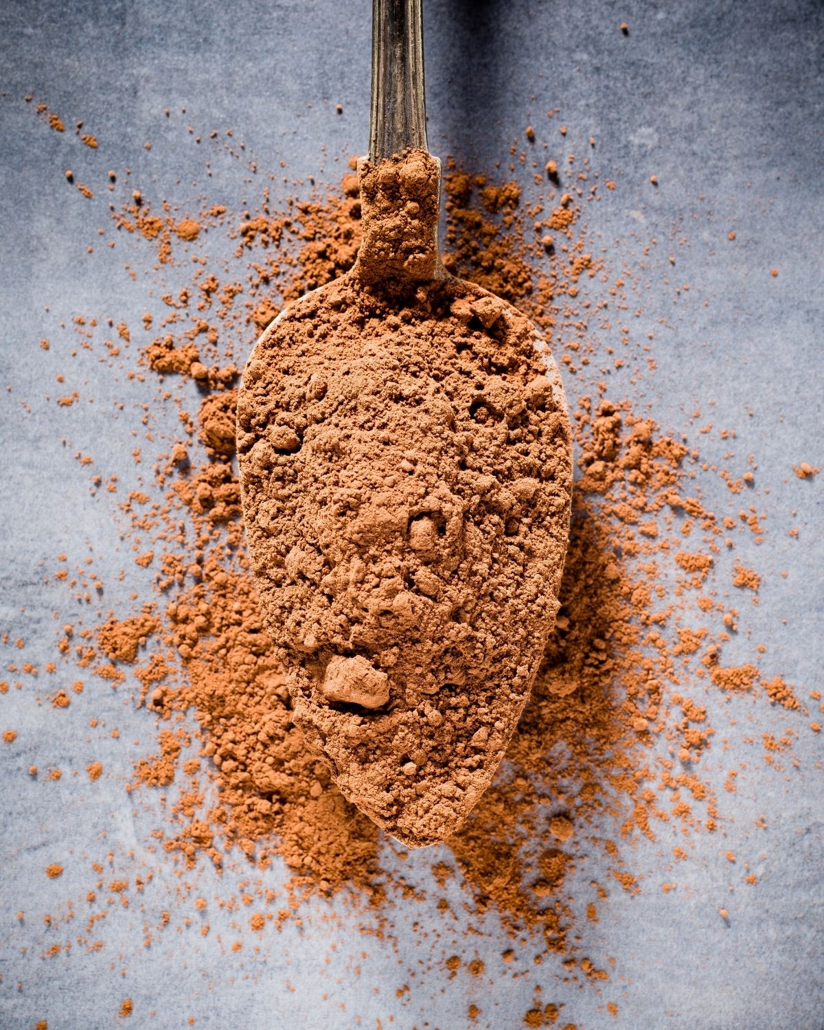 a spoonful of cacao powder