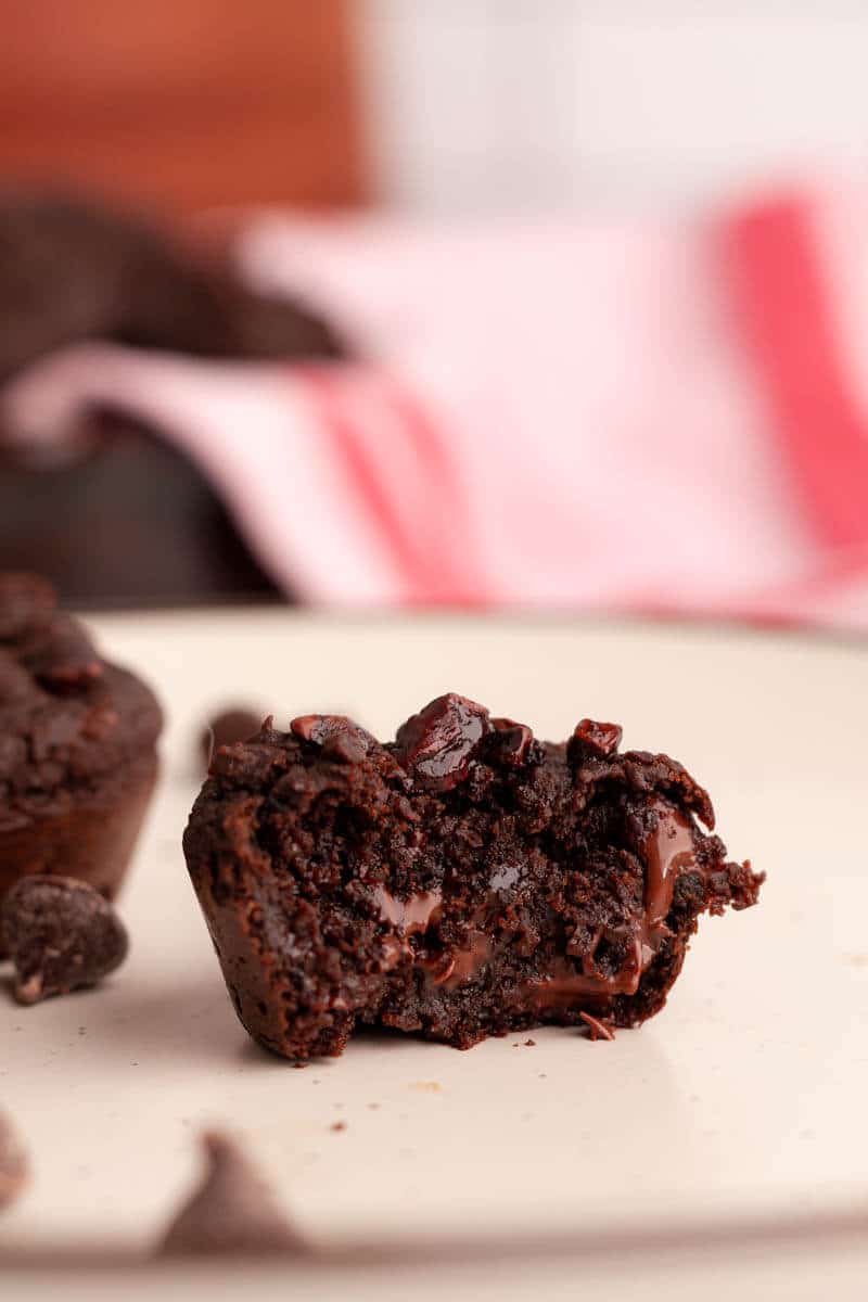 a chocolate chickpea brownie bite