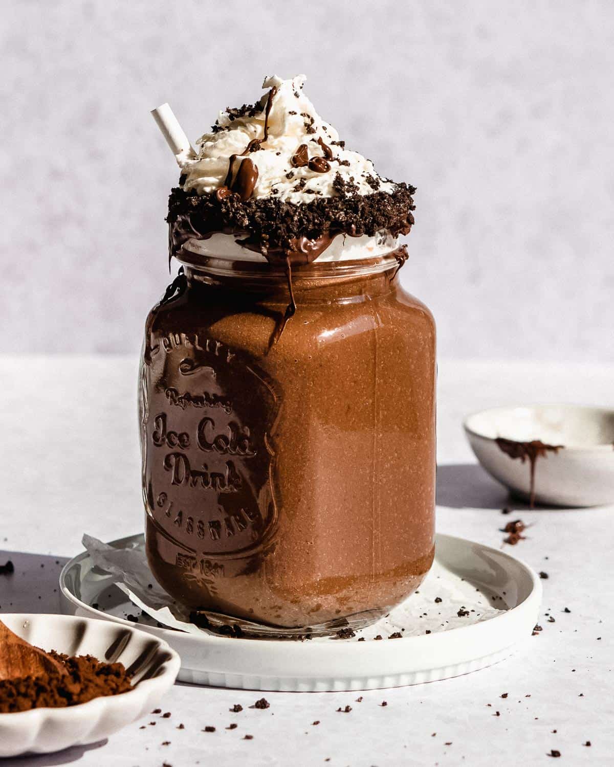 chocolate milkshake with whipped cream