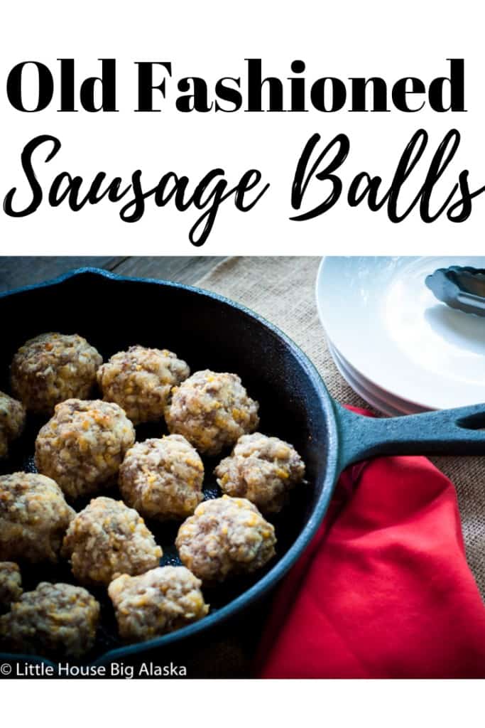 sausage balls in a skillet