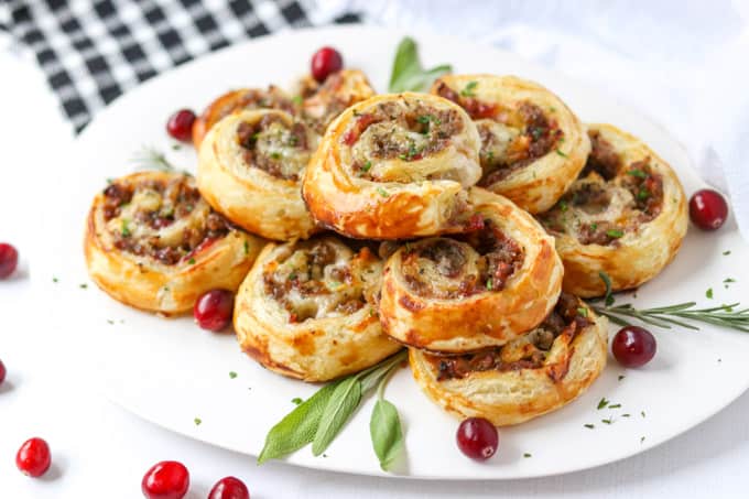 sausage, cranberry, and brie bites