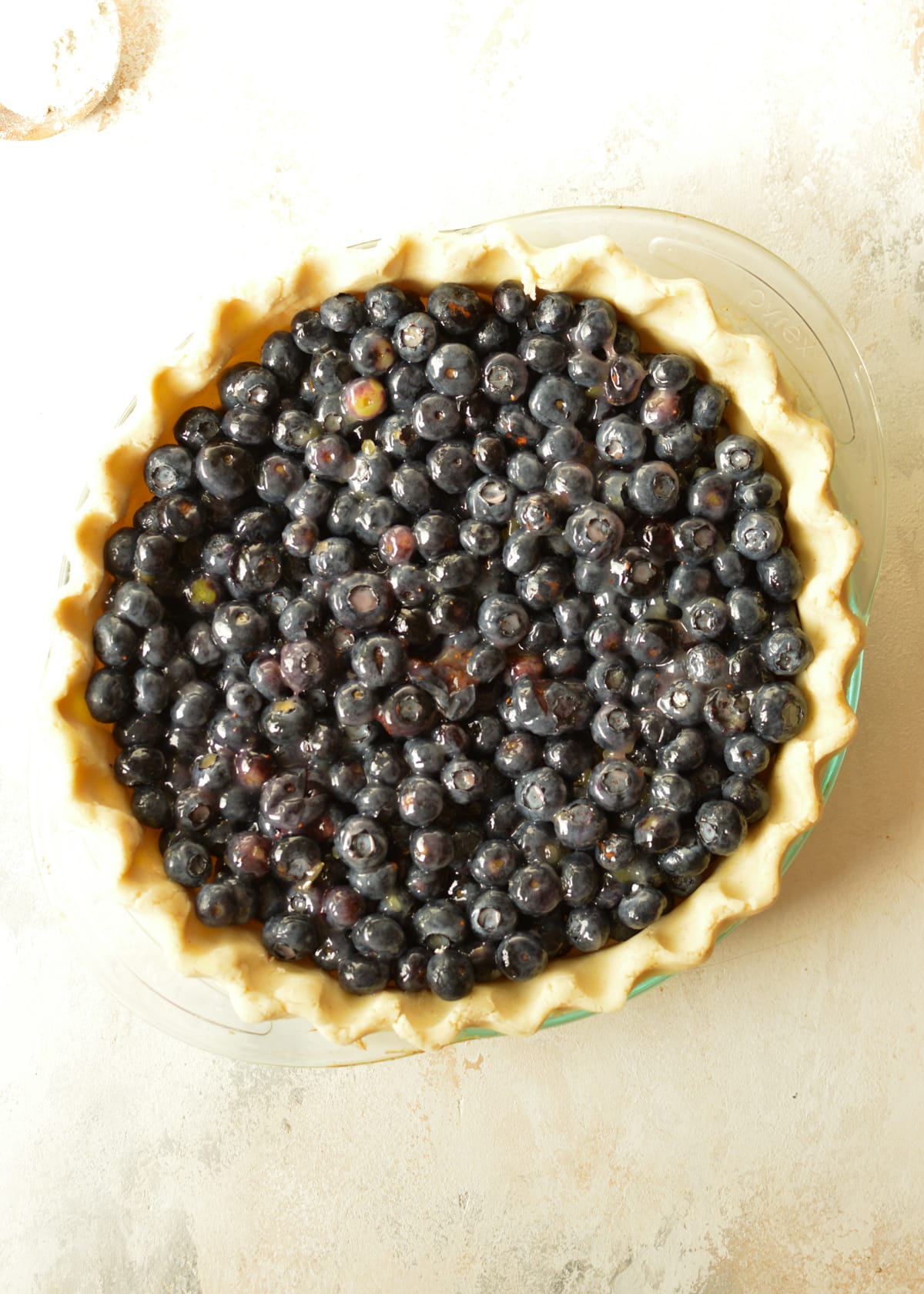 blueberries in a gluten free pie crust