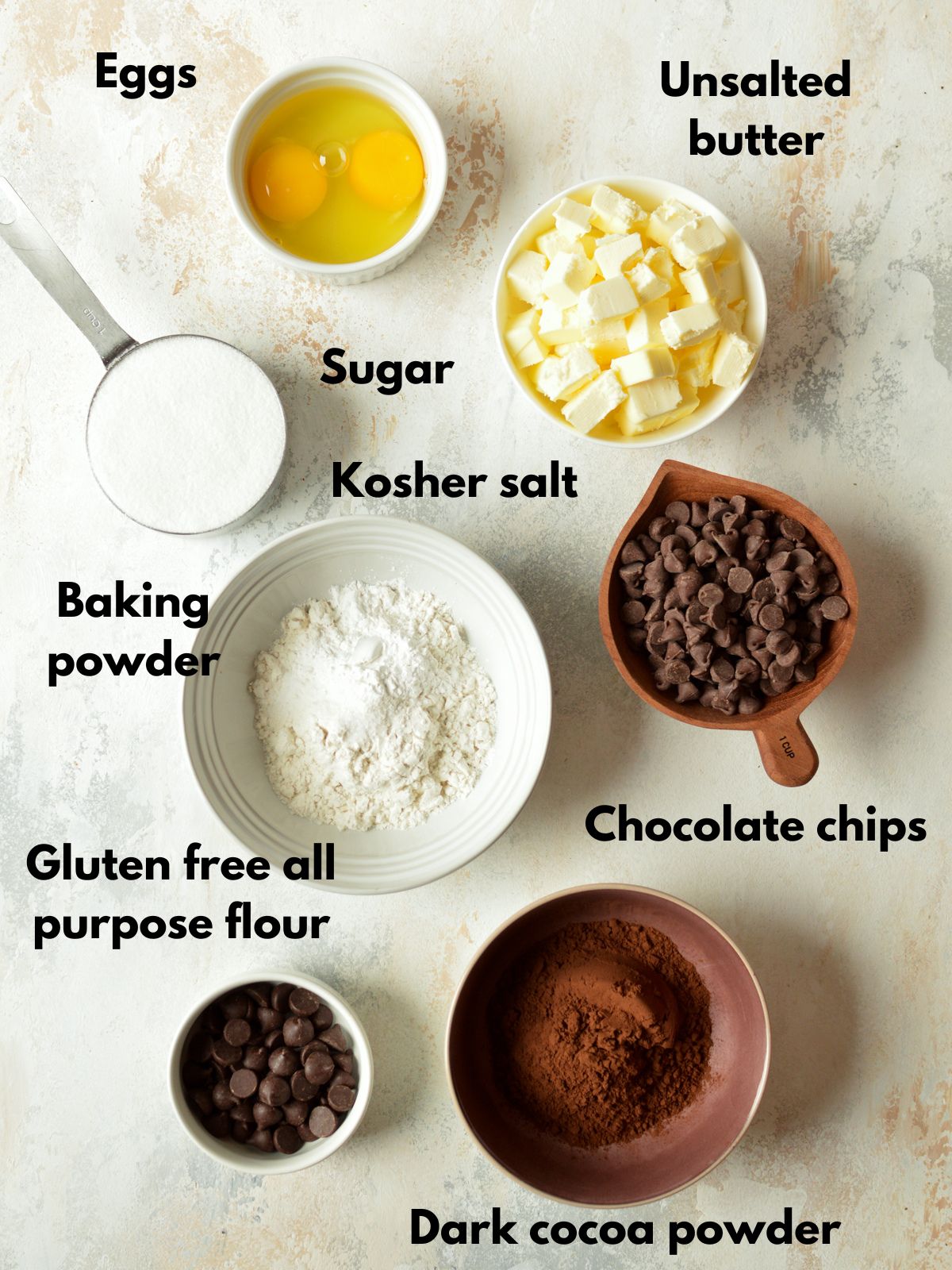 ingredients for gluten free brownies