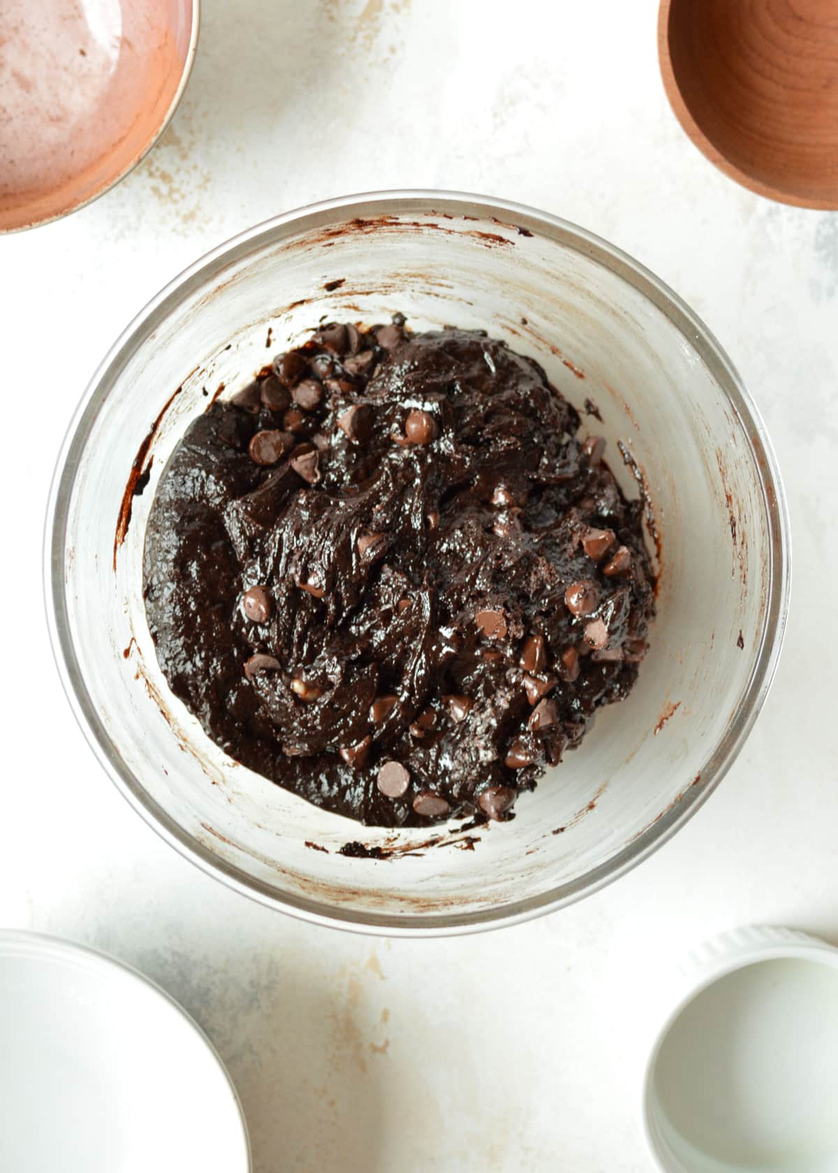 a bowl of gluten free brownie batter