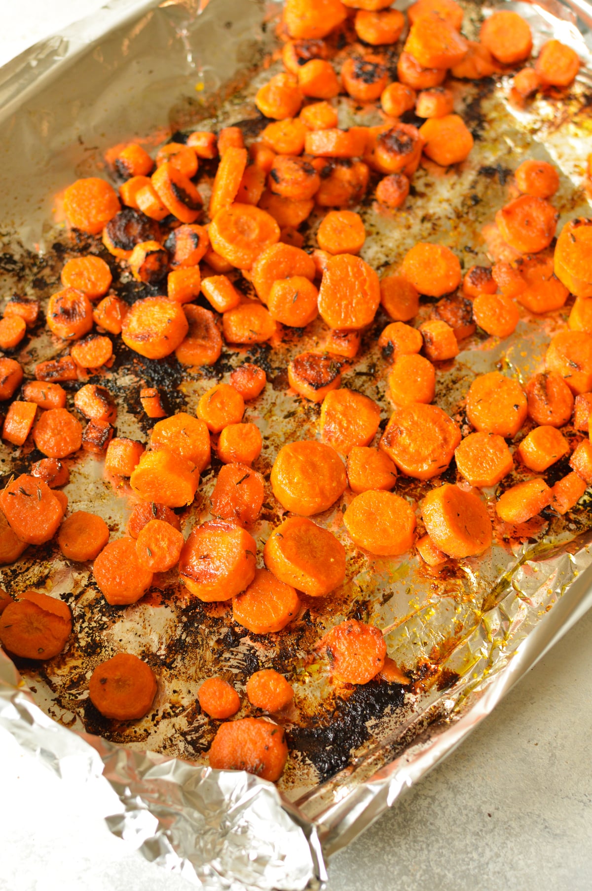 grilled carrots in foil