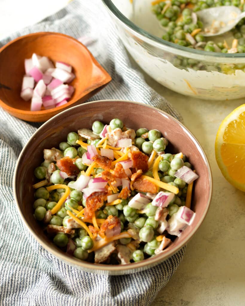 English Pea Salad caramel and cashews