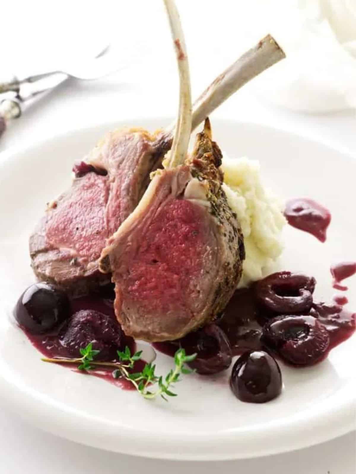 rack of lamb with cherry sauce