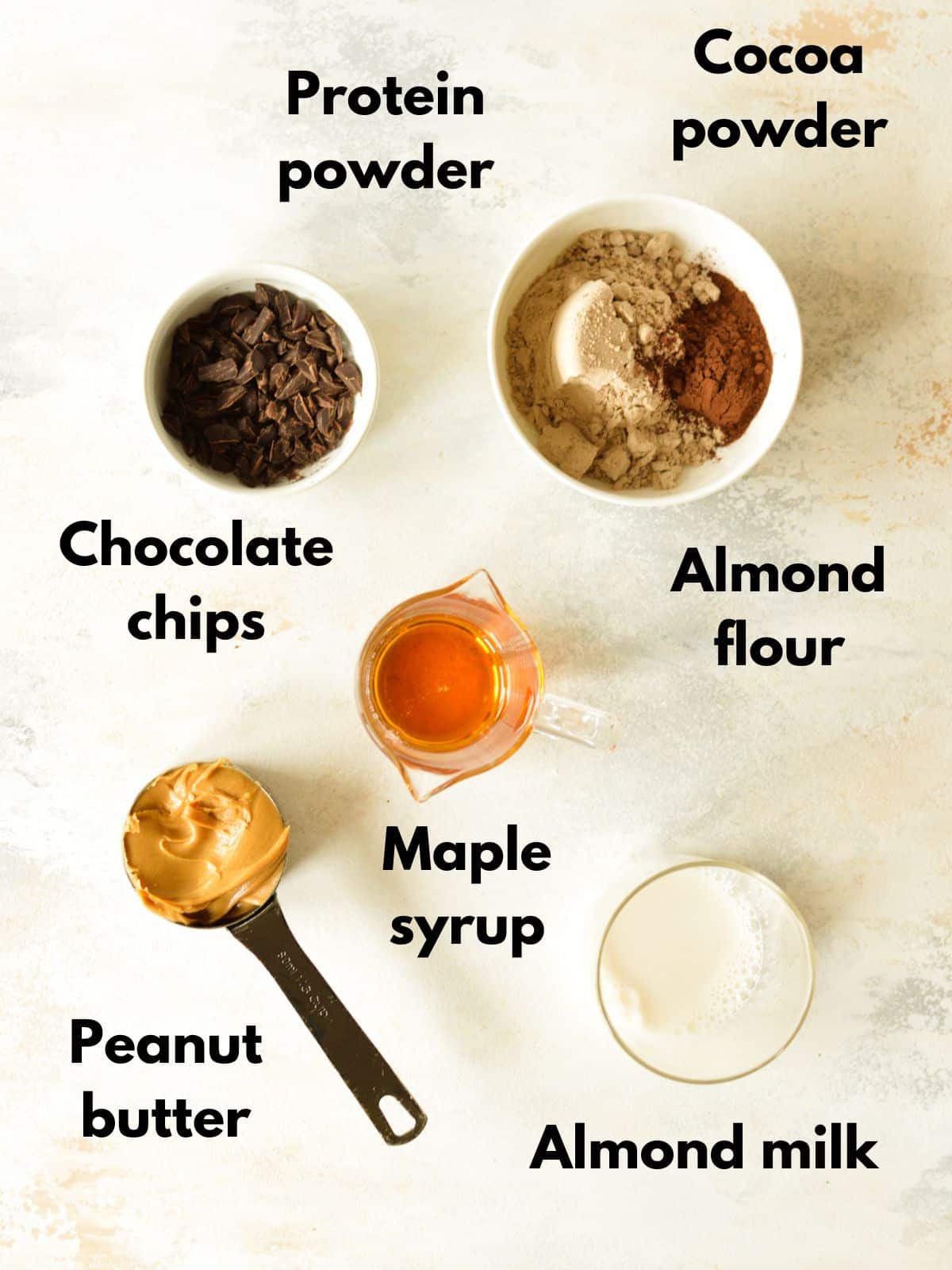 ingredients for chocolate protein cookie dough