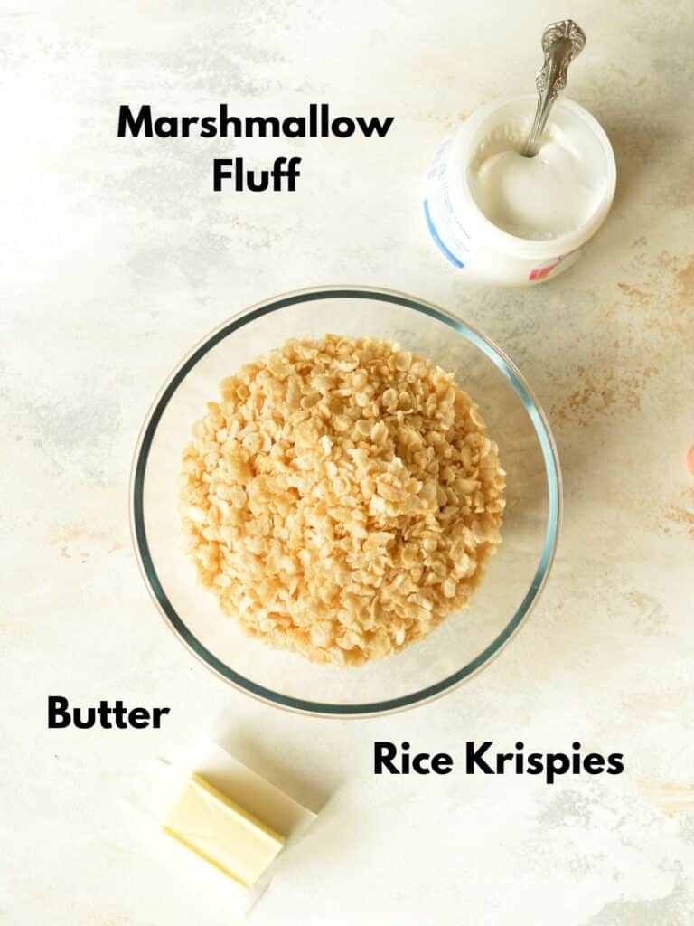 Rice Krispie Treats with Marshmallow Fluff caramel and cashews