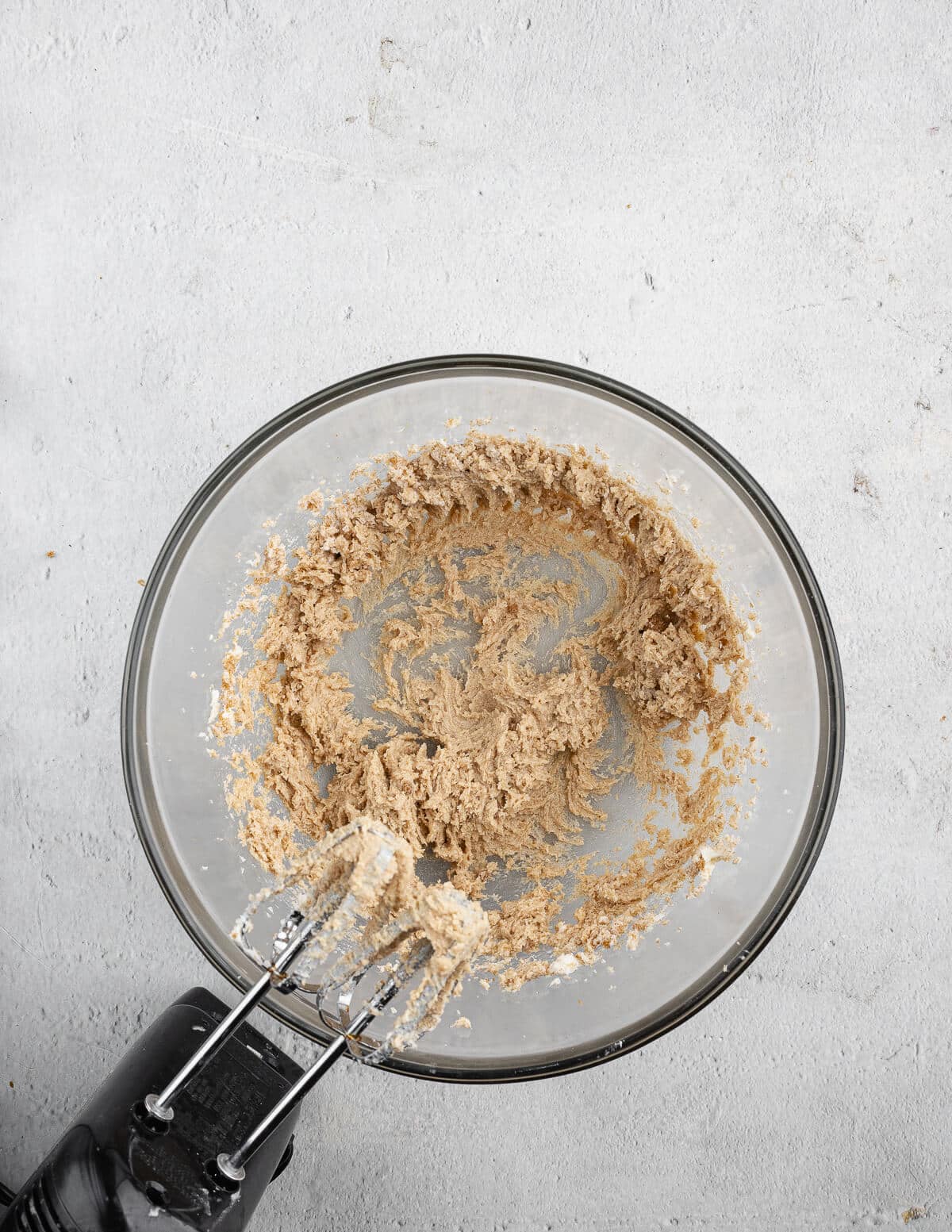 creamed butter and sugar in a bowl.