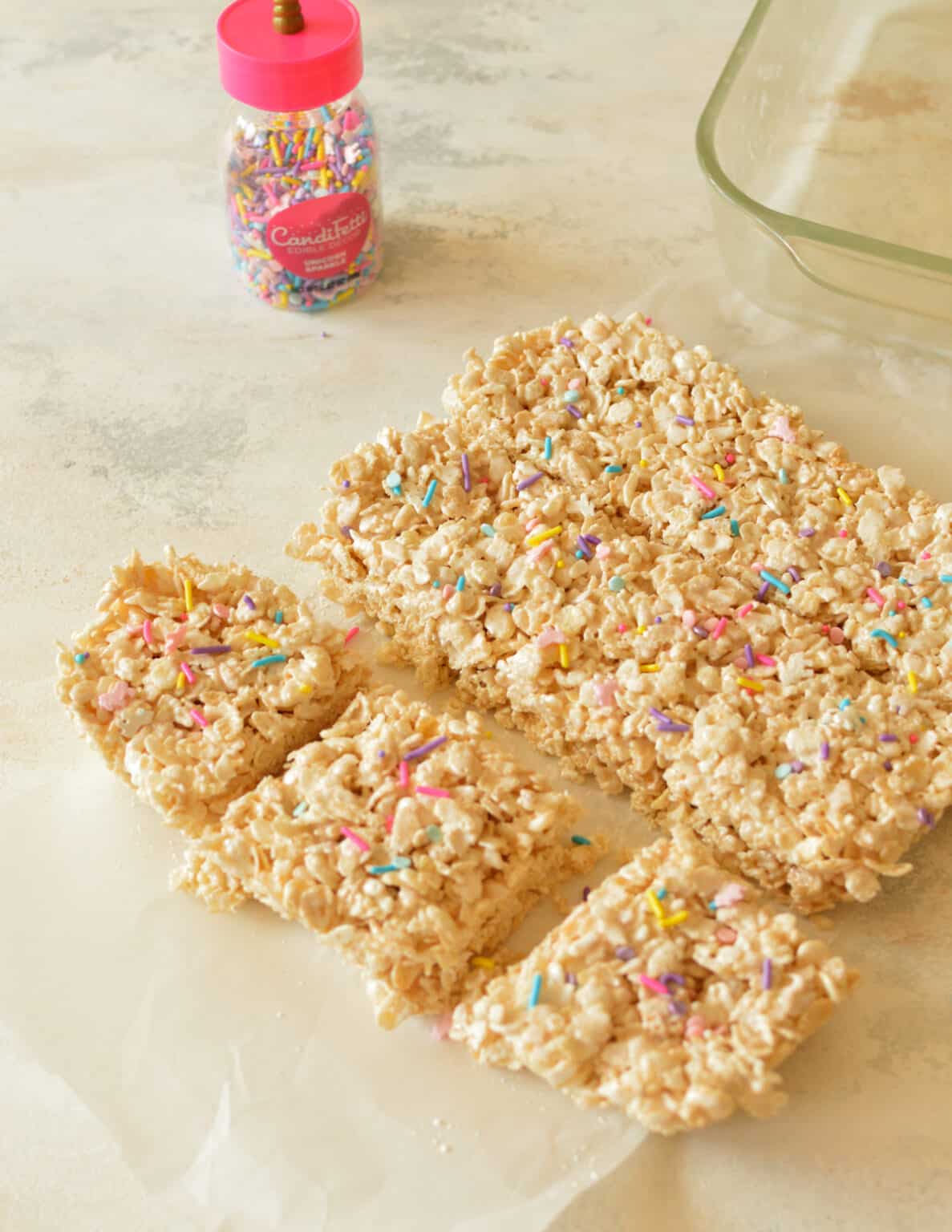 Rice Krispie Treats with Marshmallow Fluff caramel and cashews