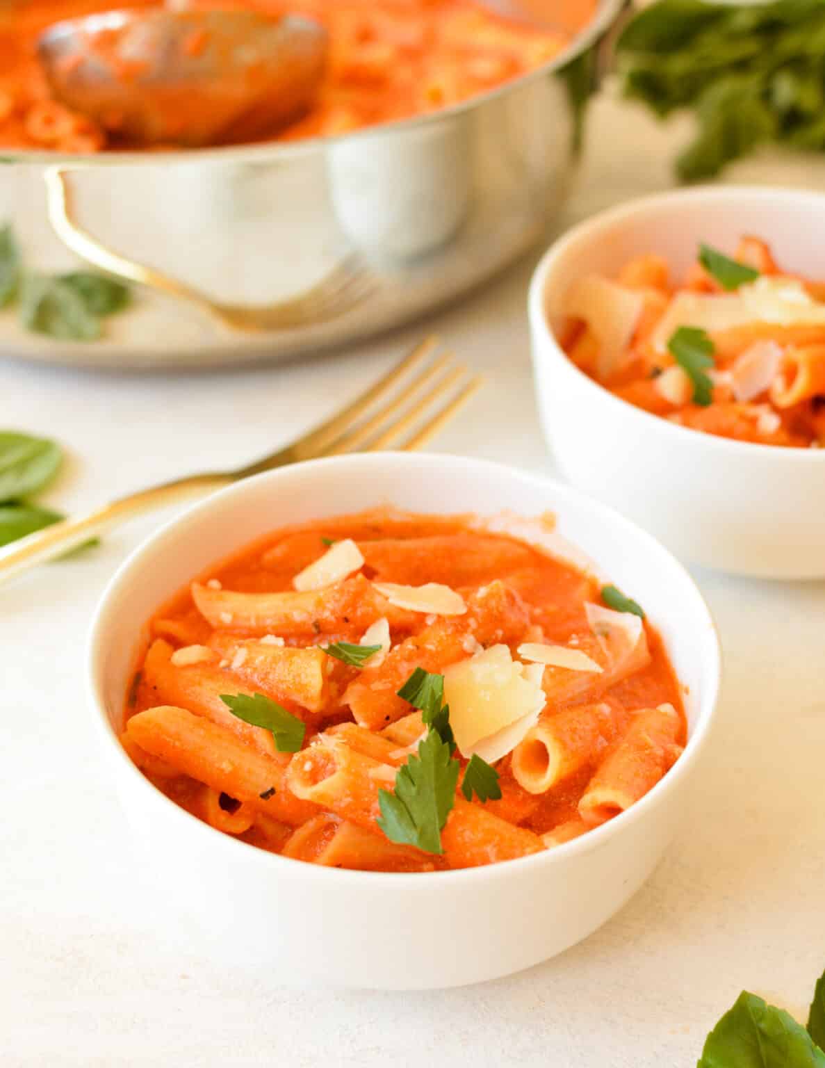 Pink Sauce Pasta caramel and cashews