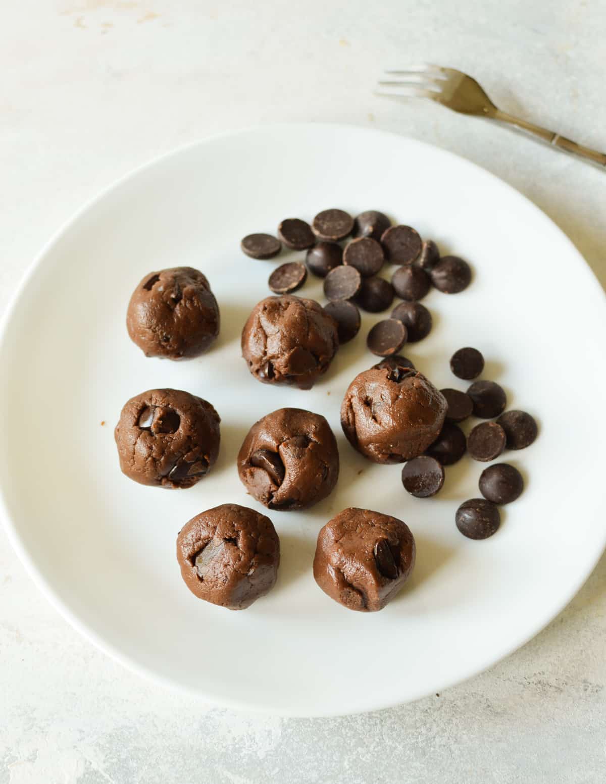 balls of chocolate cookie dough