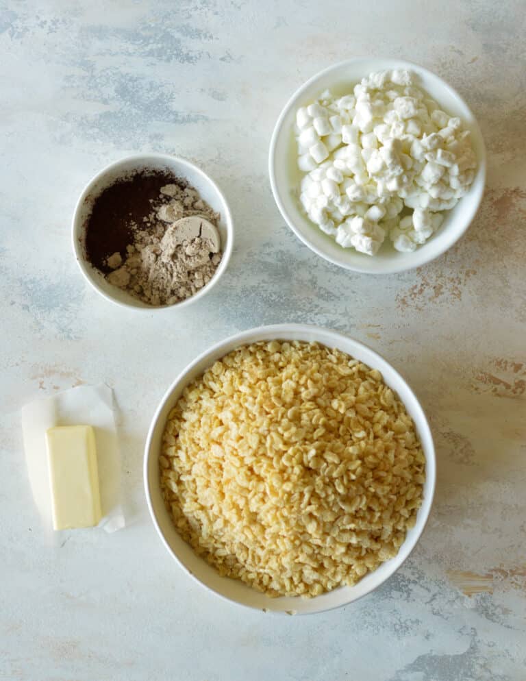 Chocolate Protein Rice Crispy Treats caramel and cashews