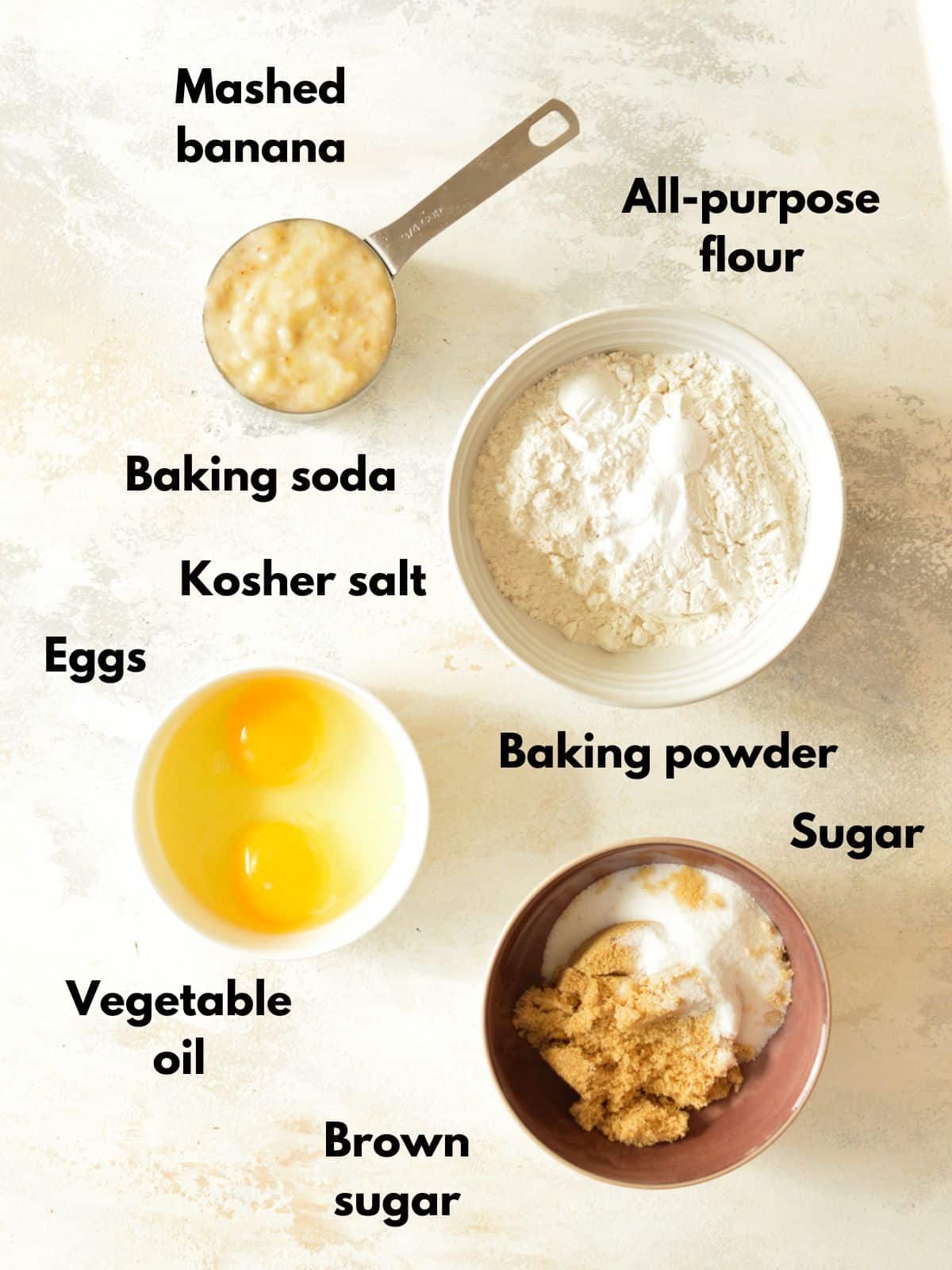 ingredients for banana bread