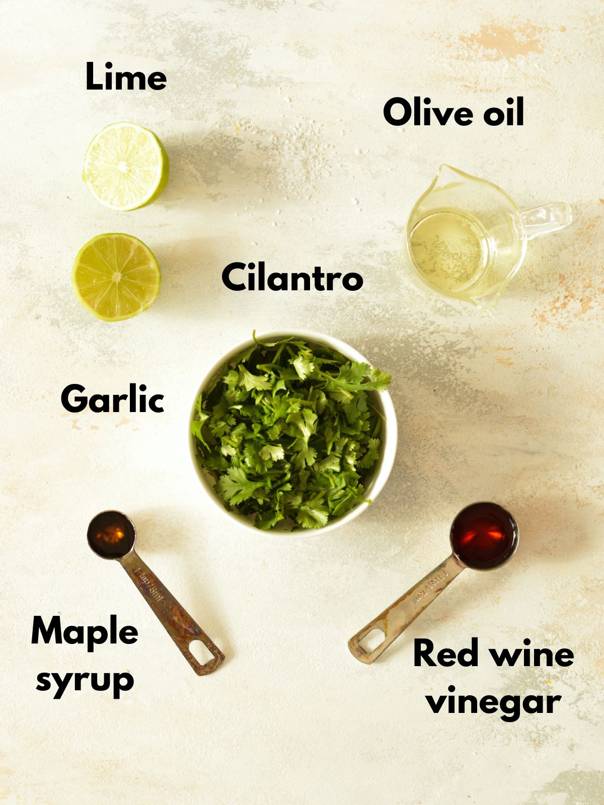 ingredients for cilantro vinaigrette