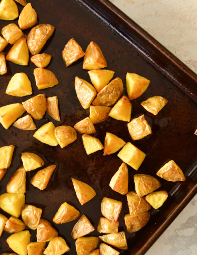 Roasted Honey Gold Potatoes with Cilantro Vinaigrette caramel and cashews