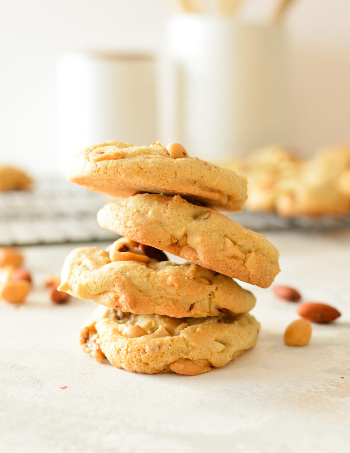 a stack of mixed nut cookies