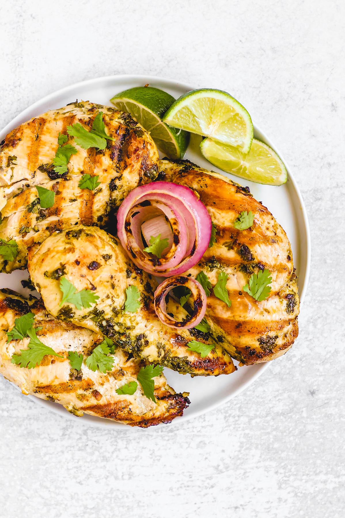 a plate of cilantro lime chicken.