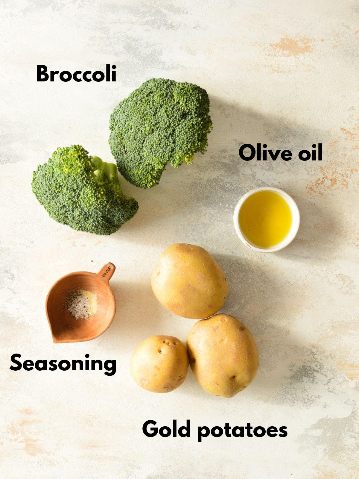 ingredients for roasted broccoli and potatoes