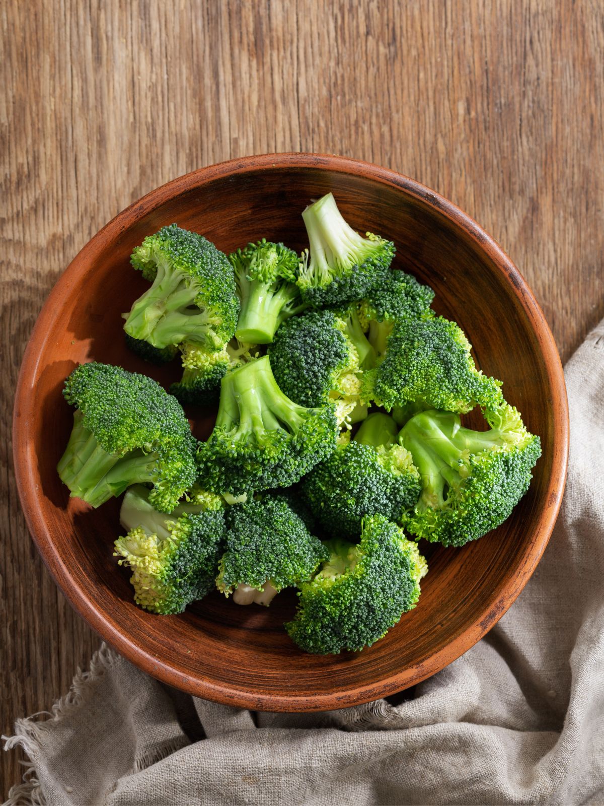 a bowl of broccoli florets.