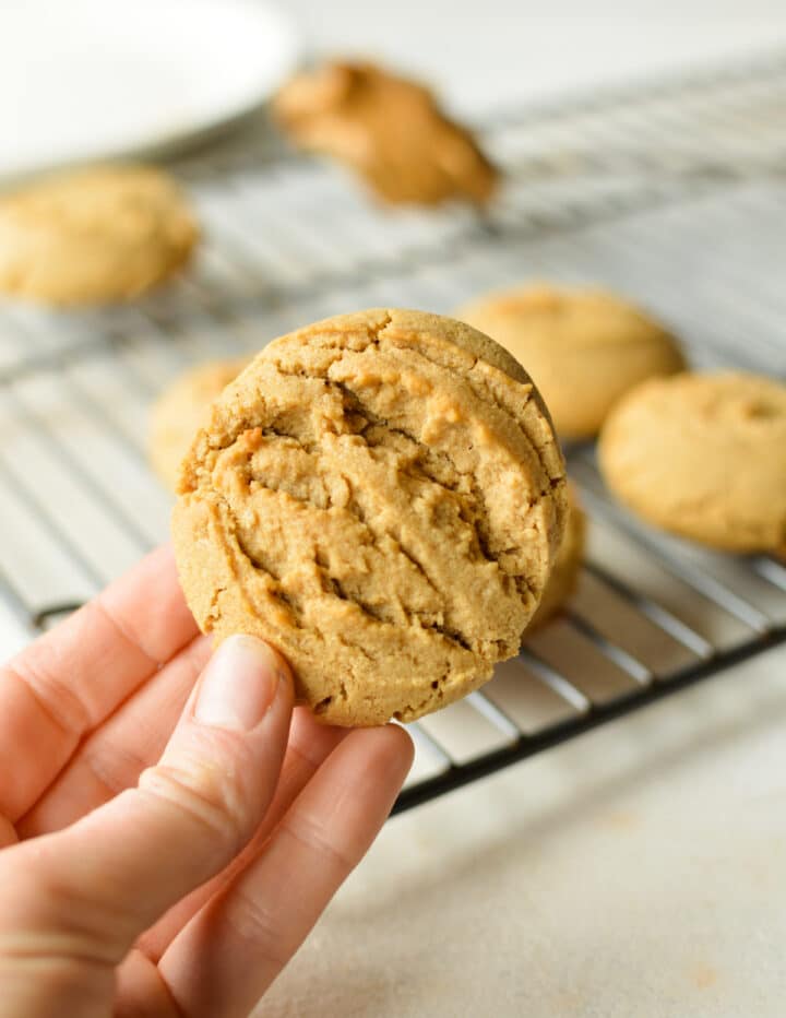 Oat Flour Peanut Butter Cookies caramel and cashews