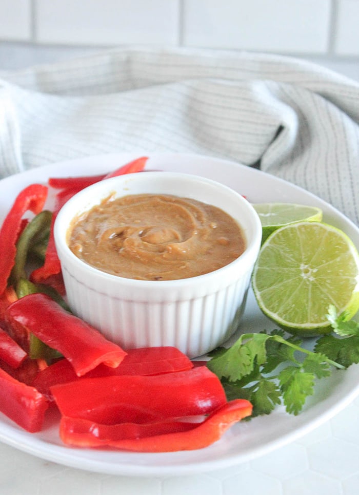 peanut sauce with veggies. 