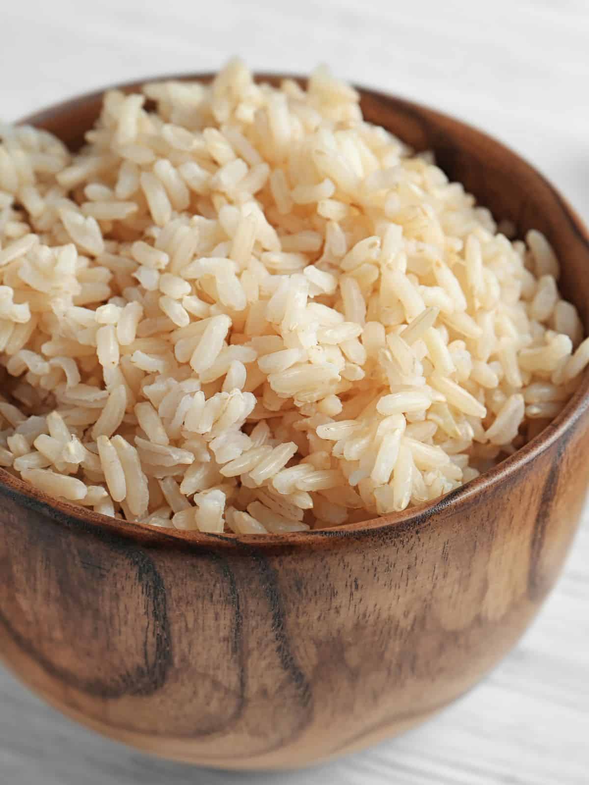 a bowl of brown rice.