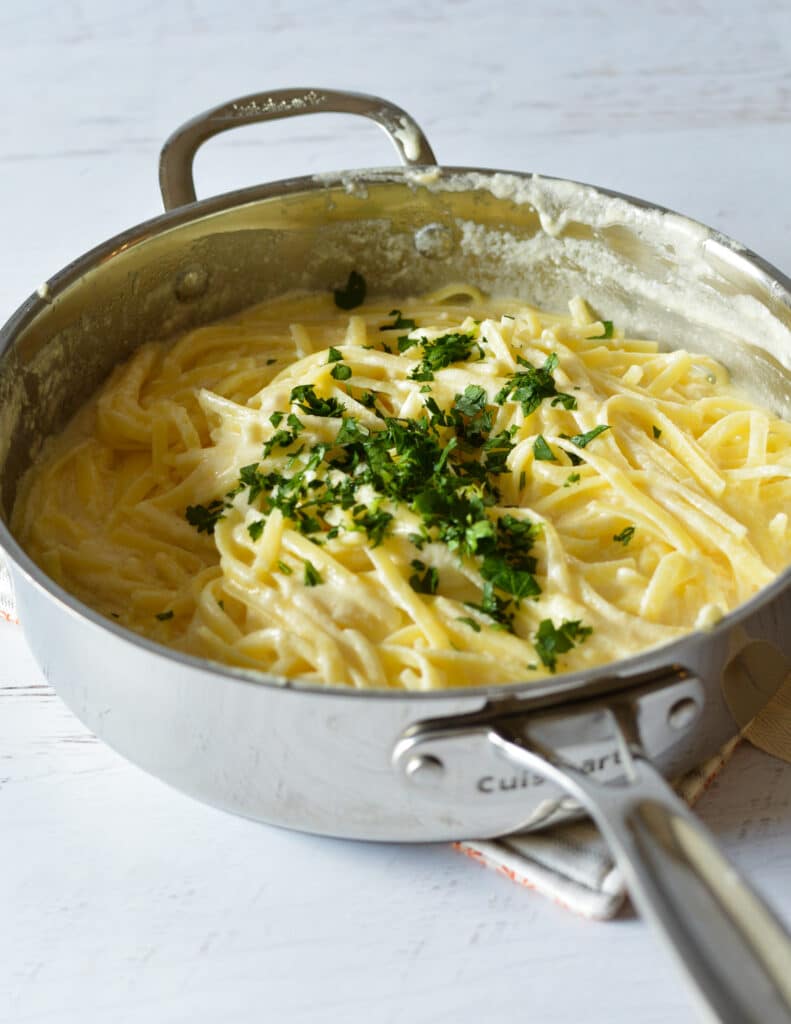 Alfredo Sauce with Half & Half caramel and cashews