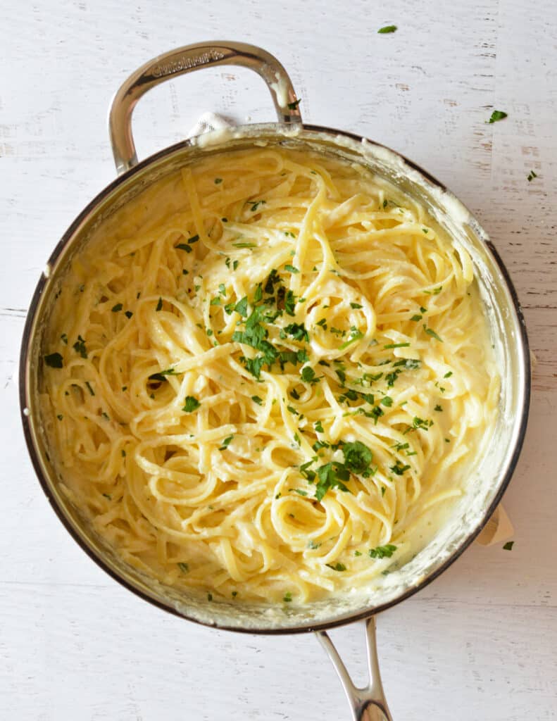 Alfredo Sauce with Half & Half caramel and cashews