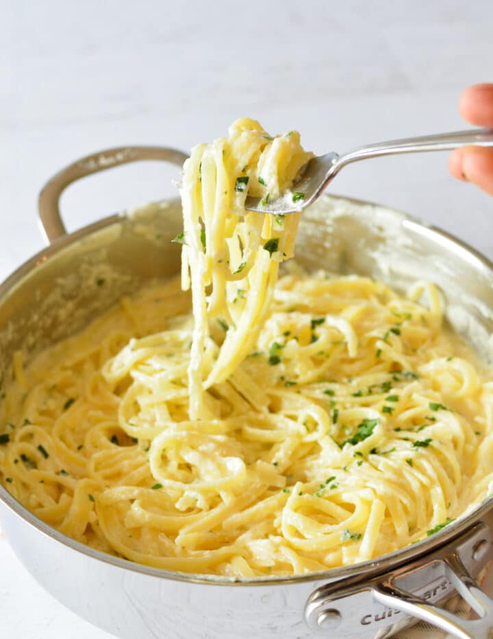 Alfredo Sauce with Half & Half caramel and cashews