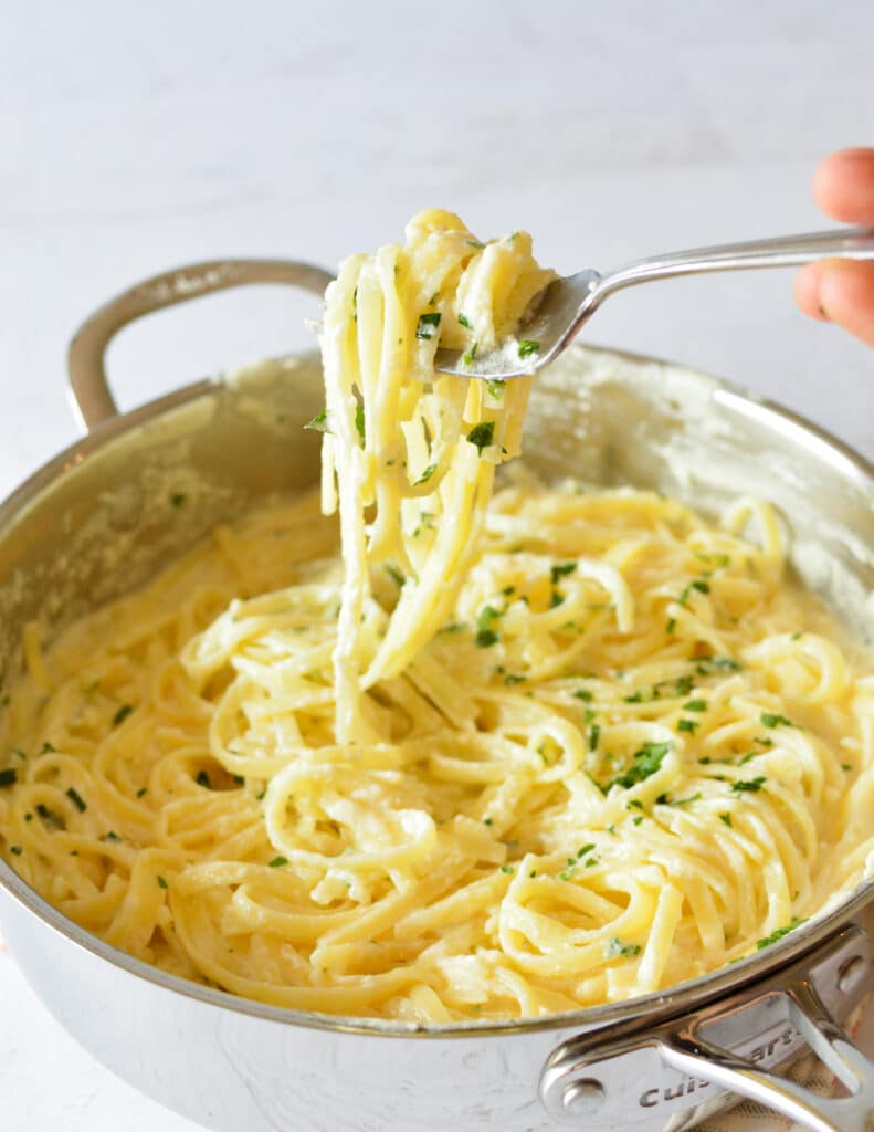 Alfredo Sauce with Half & Half caramel and cashews