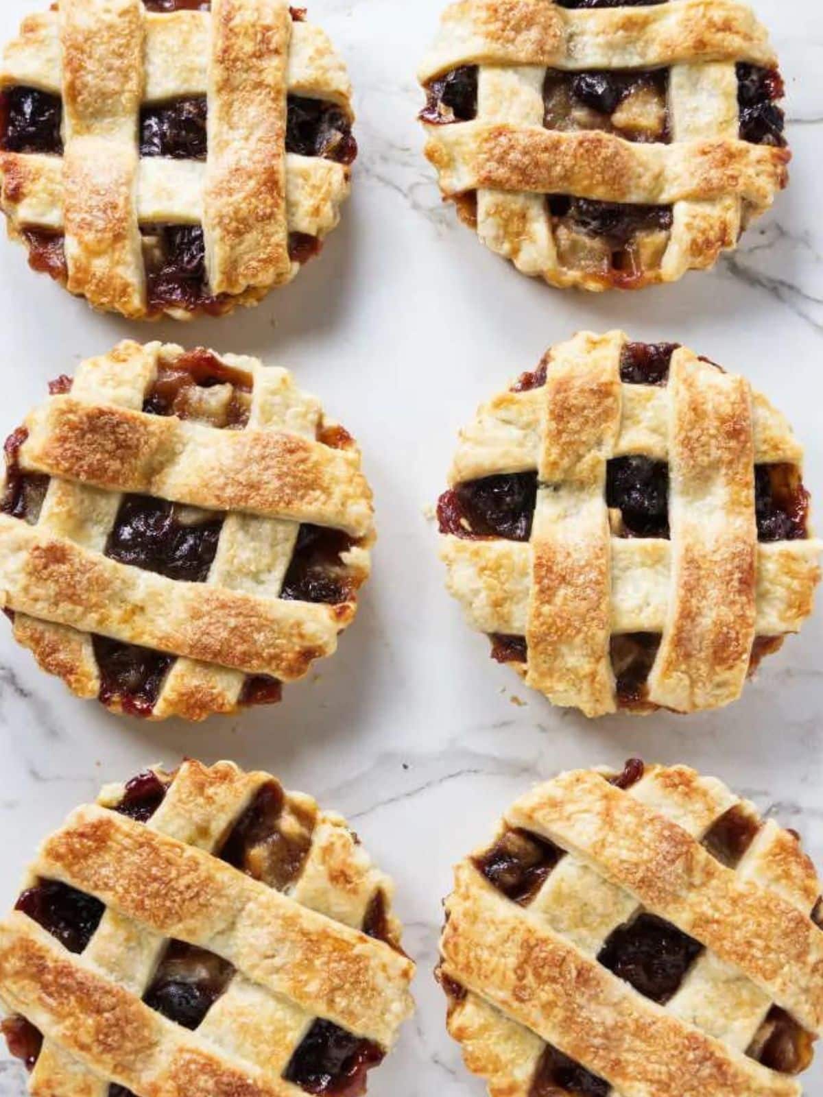 dried cherry tarts with pears. 