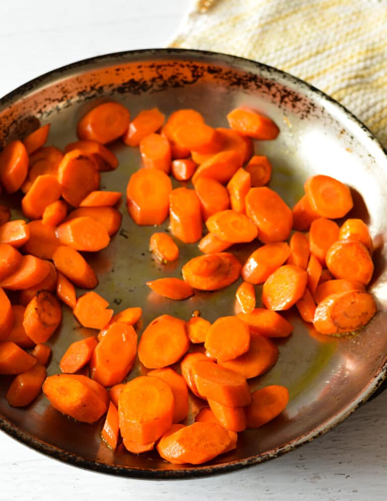 Maple Glazed Stovetop Carrots - caramel and cashews