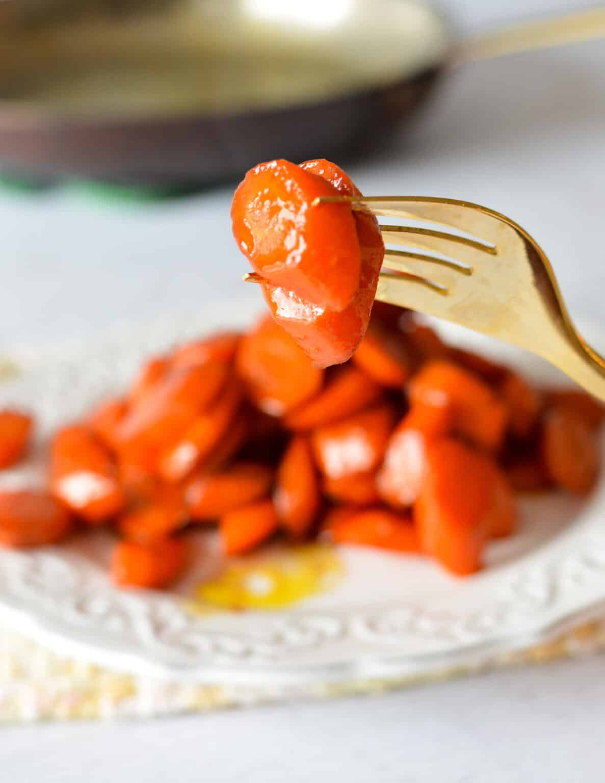 Maple Glazed Stovetop Carrots - caramel and cashews