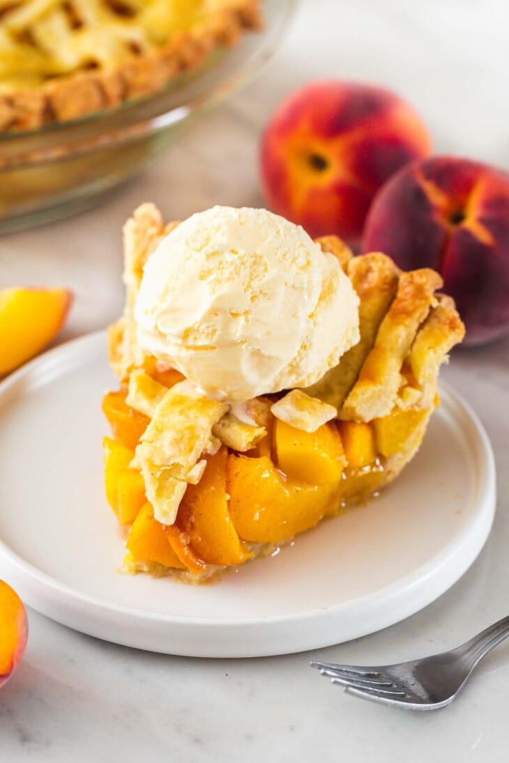 a slice of peach pie.