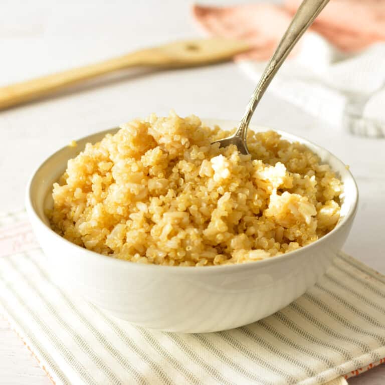 Easy Brown Rice & Quinoa caramel and cashews