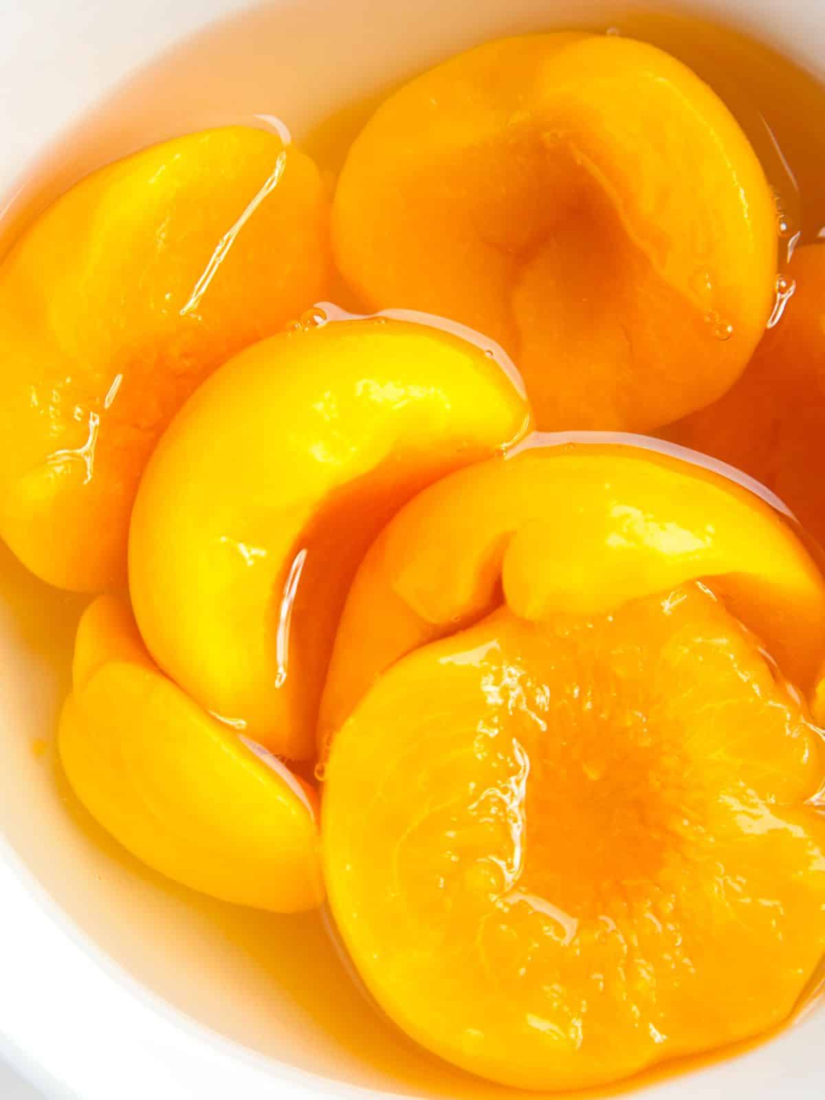 canned peaches in juice.