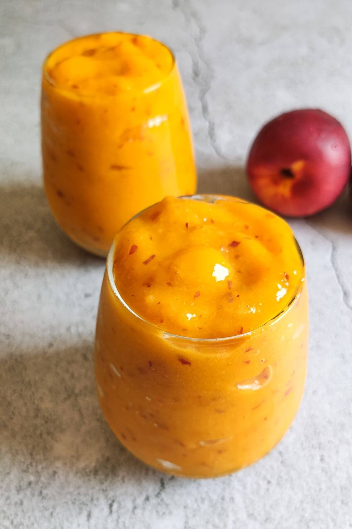 a peach mango smoothie.