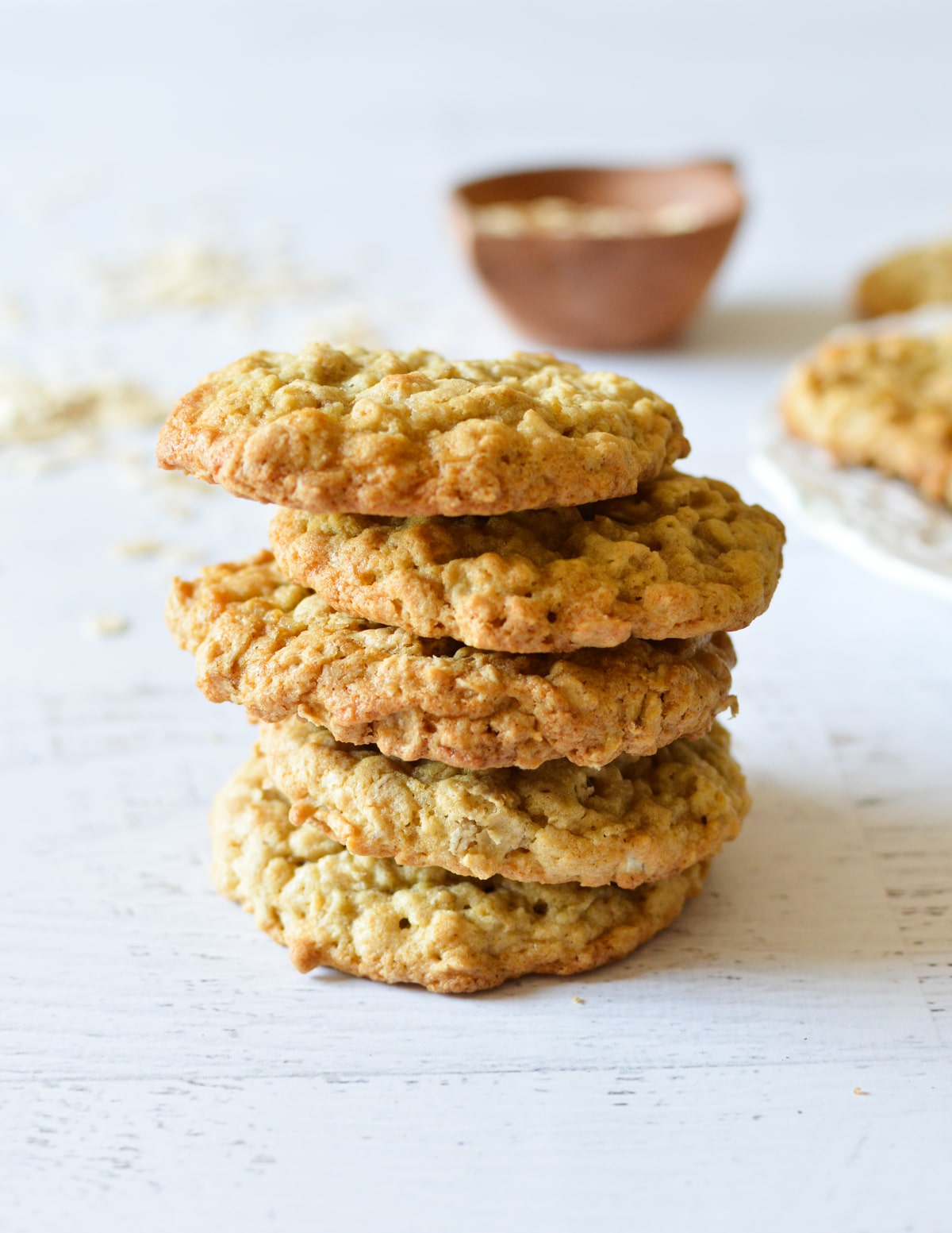 a stack of oatmeal cookies.