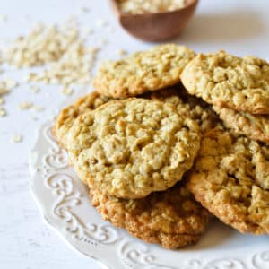 oatmeal cookies on a plate.