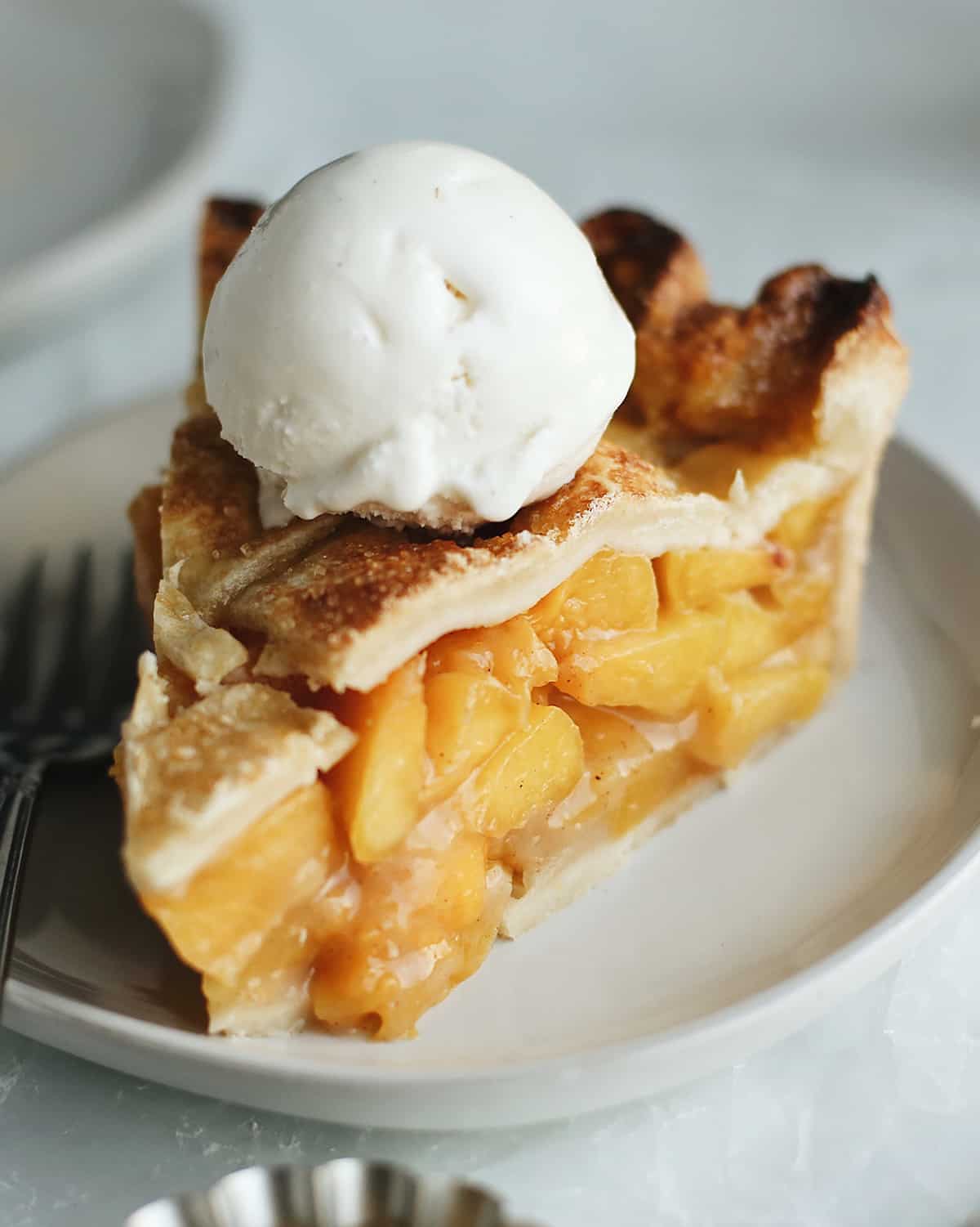 a slice of peach pie.