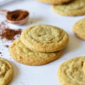 a stack of coffee cookies.