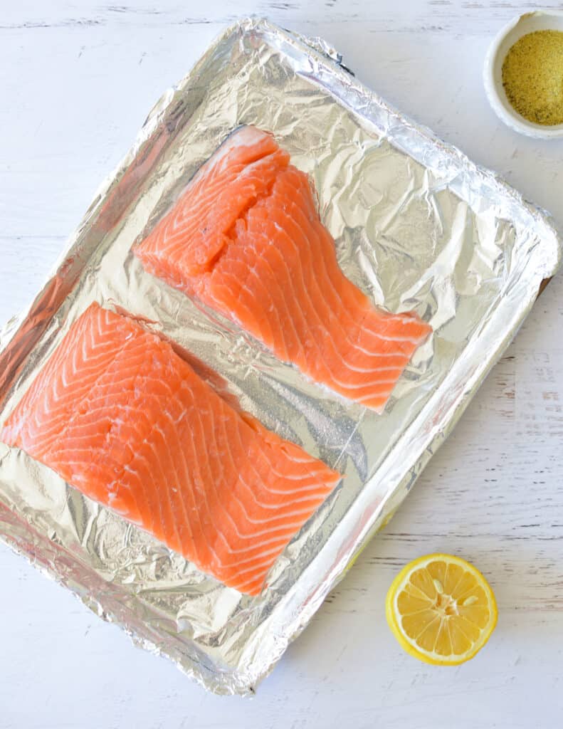 Lemon Pepper Salmon - caramel and cashews