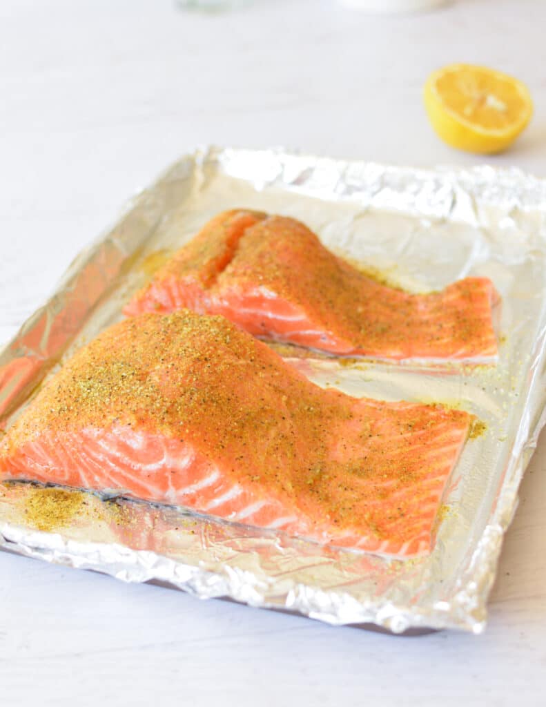 Lemon Pepper Salmon - caramel and cashews