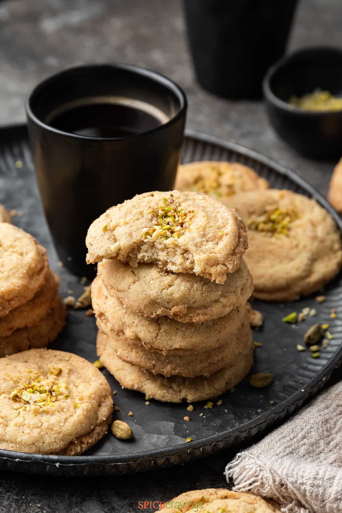 a stack of indian spice cookies.