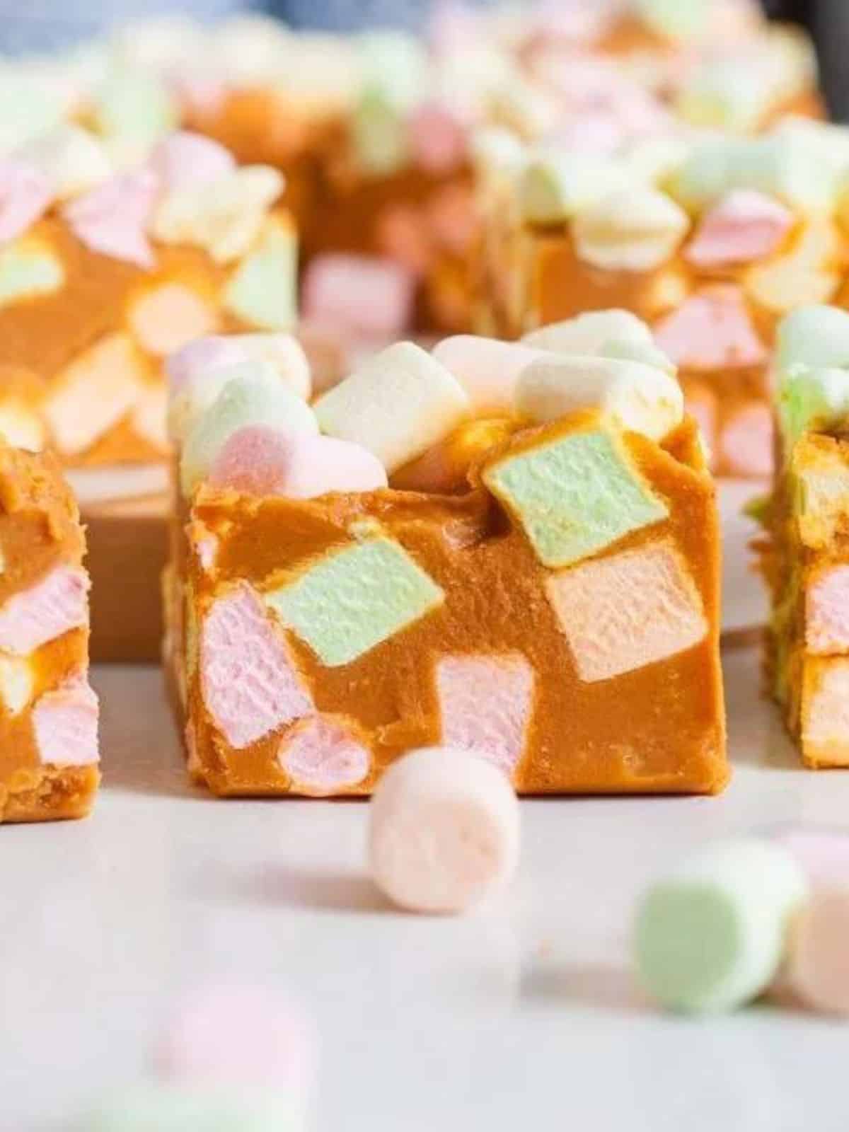 confetti square with colored marshmallows. 