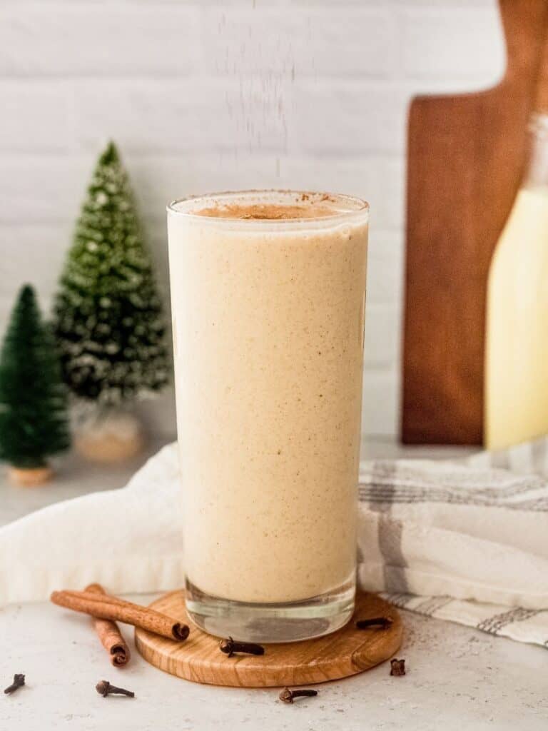 an eggnog milkshake