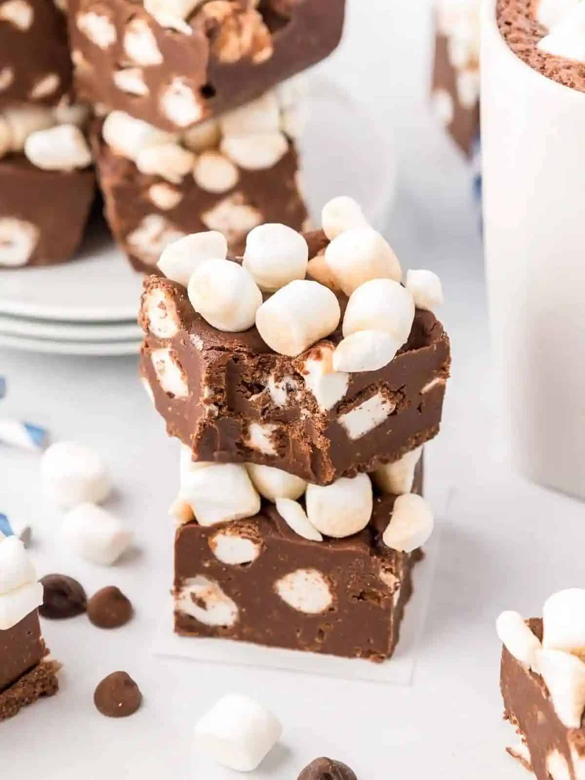 hot chocolate fudge with marshmallows. 